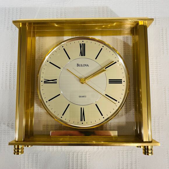 Bulova B1700 Grand Prix Floating Dial Mantel Clock Quartz - Picture 5 of 11